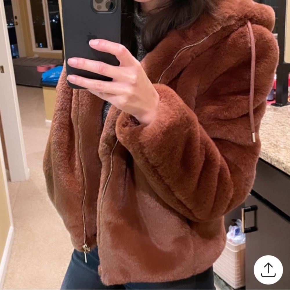 Rachel Zoe Women's Faux Fur Jacket In brown